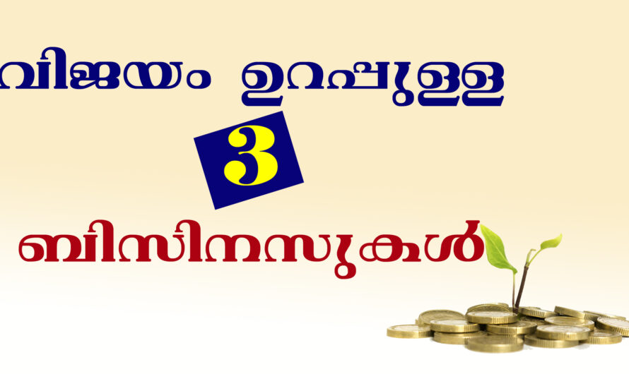 വിജയം ഉറപ്പുള്ള 3 ബിസിനസുകൾ