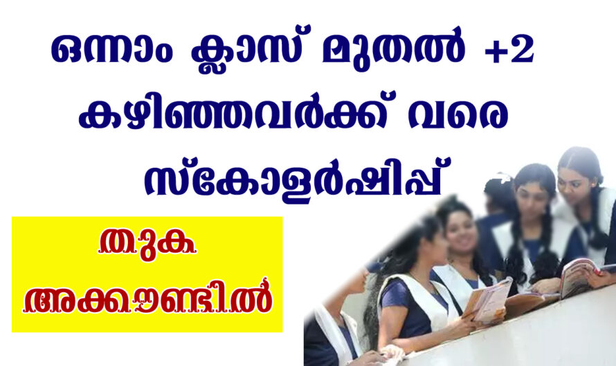 വിദ്ധാർഥികൾക്ക് ലഭിക്കുന്ന സ്കോളർഷിപ്പുകൾ