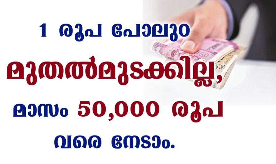 മാസം 50,000 രൂപ വരെ മുതൽമുടക്കില്ലാതെ
