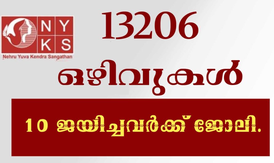 നെഹ്രു യുവ കേന്ദ്രയില്‍ 13206 ഒഴിവുകള്‍