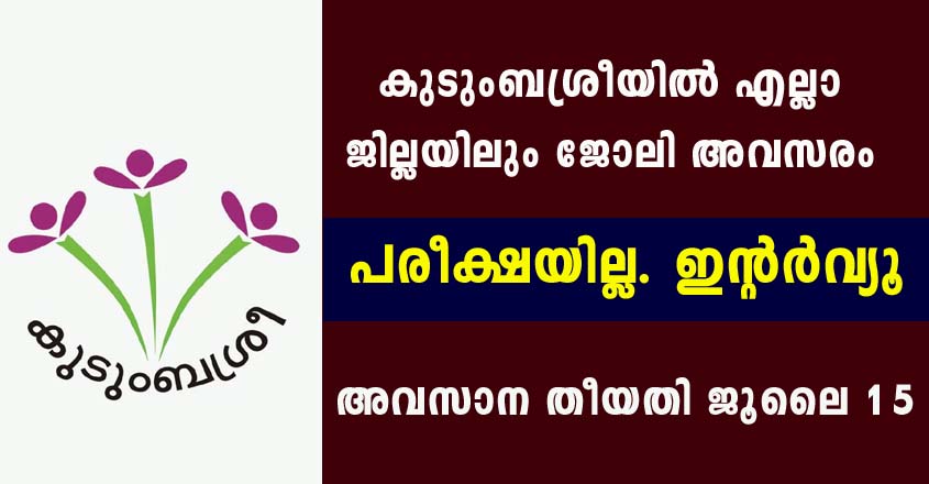 Various Job opening in kudumbasree