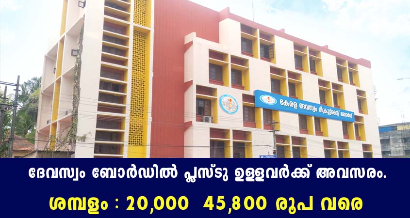 Apply Online for Kerala Devaswom Board Recruitment 2021